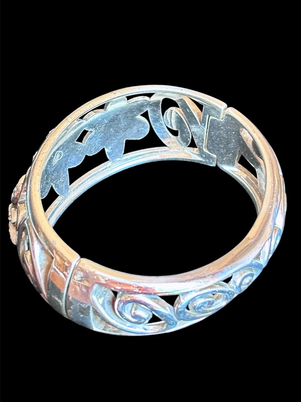Retired Brighton Dazzle Bloom Hinged Bangle Bracelet - EUC - Picture 5 of 7